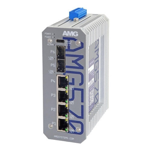 AMG Systems AMG570-4G-2S-KM1 AMG570 Series Layer 2+ Managed Industrial Ethernet Switch 4TX + 2SFP Kit MM
