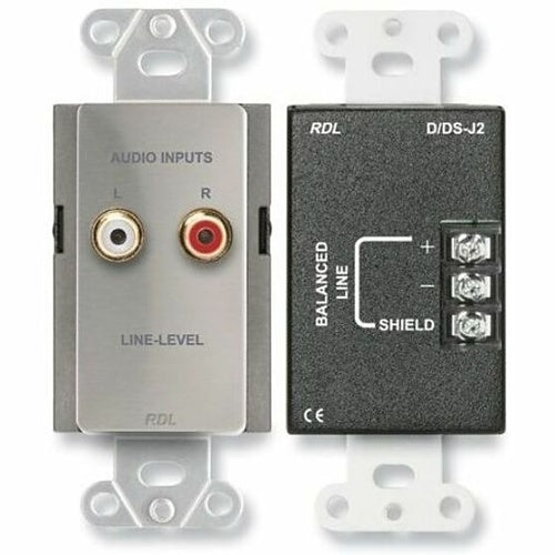 RDL DS-J2 Series Wall Mount Microphone and Line-Level Audio Input Panel, Stainless Steel