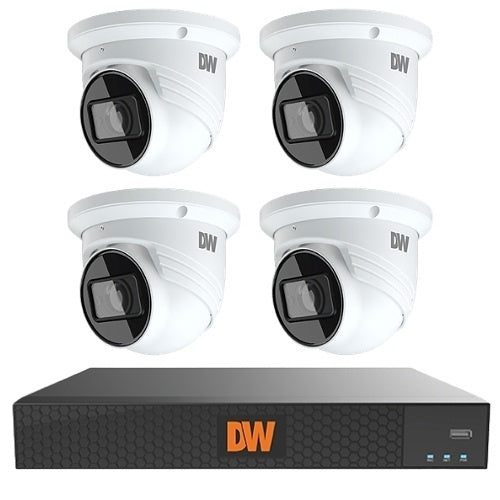 Digital Watchdog 6K-4T4CHHKIT 4-Channel 4K Cloud NVR Surveillance Kit with 4TB HDD and Four 4MP Turret IR Cameras with Microphone