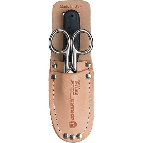 Jonard Tools TK-400 Splicer\'s Kit, Ergonomic Cable Splicing Knife and Electrician\'s Scissors in Leather Pouch