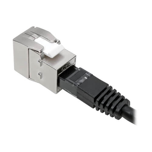 Tripp Lite N238-001-SH-TF Keystone Jack CAT6A/CAT6/CAT5e, RJ45, Shielded, Dust Cap - Toolless, PoE/PoE+ Compliant