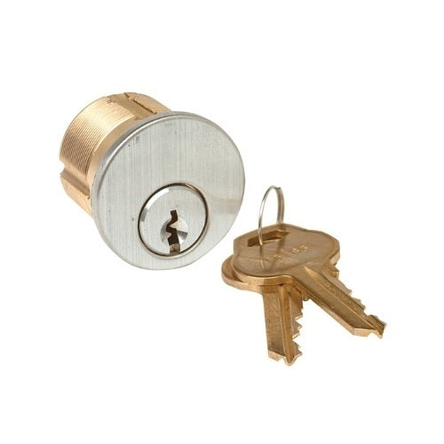 Camden CM-CYL60-KA Mortise Cylinder, Keyed Alike with Keys, 1-1/8\\", Solid Brass, Chrome Finish