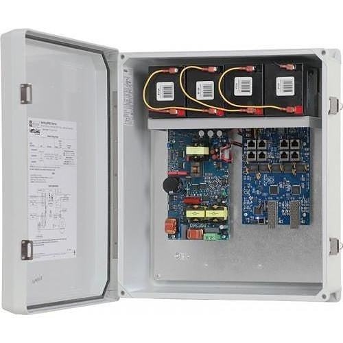 Altronix NETWAYSP8WPX37 Dual Fiber Optic SFP 1G Link, 8-Port PoE+ Switch and Power Supply with IP66 Outdoor Enclosure, Includes Vent2, 277VAC Onput, NEMA4/4X