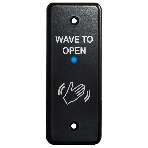 BEA 10MS31J-B Microwave Touchless Actuator, Jamb Plate, Text and Hand Logo, Adjustable to 24", 12-24V AC/DC, Black