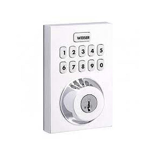 Weiser 9GED18000-030 Home Connect 620 Keypad Connected Smart Lock with Z-Wave 700 Chipset, Polished Chrome Image of KT-9GED18030