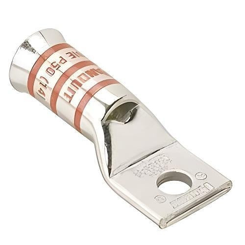 Panduit LCAF2/0-56-X Tin-Plated Copper Compression Lug, 1-Hole, Standard Barrel