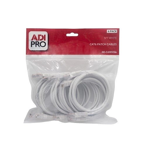 ADI PRO 0E-C6WH56 CAT6 Patch Cable, 6-Pack, 5\', White