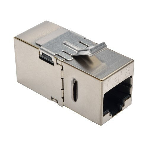 Tripp Lite N235-001-SH-D CAT6 Straight-Through Modular Shielded In-Line Snap\\" Coupler with 90-Degree Down-Angled Port (RJ45 F/F)