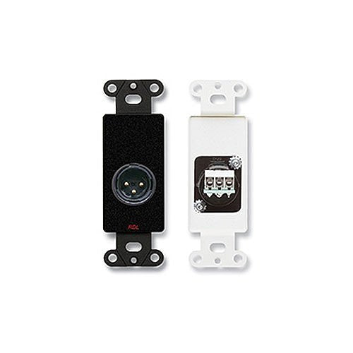 RDL DB-XLR3M XLR 3-Pin Male Jack on Decora Wall Plate, Black Image of RL-DBXLR3M