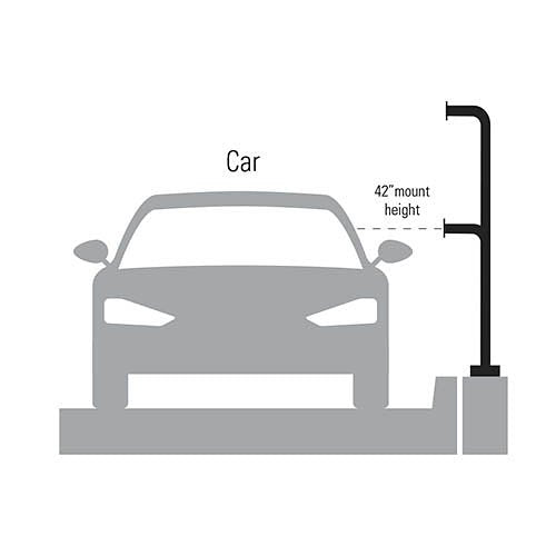 Pedestal Pro 72-9C-D Black Steel Dual Height Gooseneck Pedestal, 72\\" and 42\\", Pad Mount