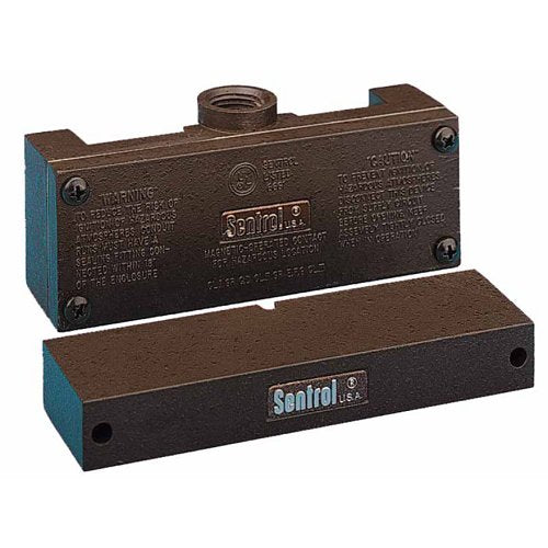 Kidde 2807T-M Edwards Signaling 2807T-M 2800T Series High Security Magnetic Contact, 0V op voltage, 0.25A, 3VA/W, SPDT, explosionproof triple-biased #6 screw terminal, 3/16 to 5/8 in gap, Brown Image of ED-2807TM