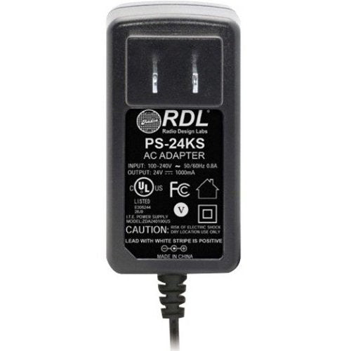 RDL PS-24KS 24 Vdc Switching Power Supply, North American AC Plug, 1A, dc Plug