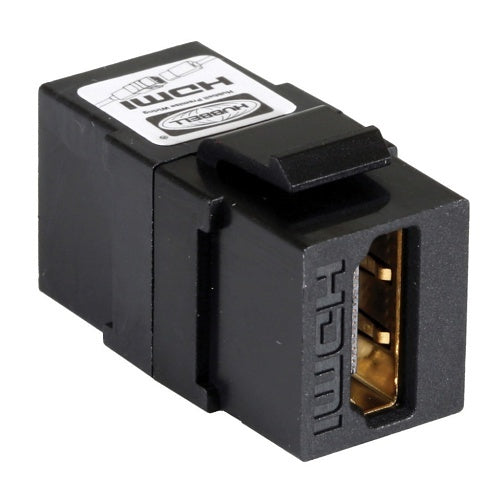 Hubbell SFHC14BK HDMI Keystone, Snap-Fit, ScrewTerminals, Black