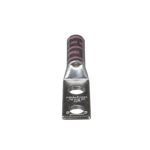Panduit LCC1/0-38DW-X Compression Connector Lug, 2-Hole, 1/0AWG, Copper