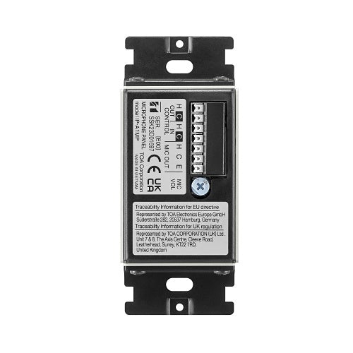 TOA IP-A1MP        E00 Microphone Panel Accessory for IP-A1 Series Devices, Omni-Directional Electret Condensor Microphone