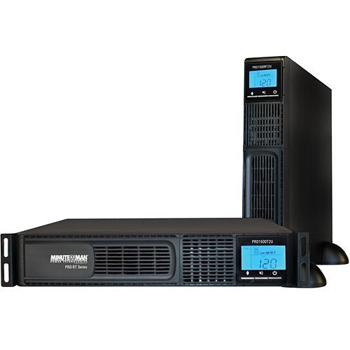 Minuteman PRO1500RT2U PRO-RT 120V 1500VA 1050W Line-Interactive UPS, AVR, 2U Rack/Tower, LCD, Outlets
