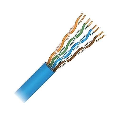 Paige 9P2445E5B1 CAT5E 24AWG 4-Pair Solid BC Plenum Rated Cable, CMP, 1000\' Box, Blue