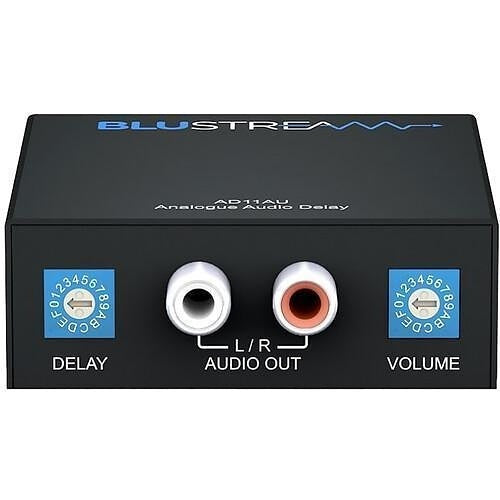 Blustream AD11AU Analogue Audio Delay Processor with Volume Control, RCA In/Out, 1s Adjustable Delay