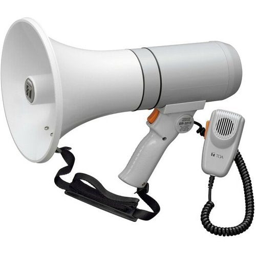 TOA ER-3215 Hand Grip Type Megaphone with Removable Microphone, 15W Output, Gray Image of 65-ER3215