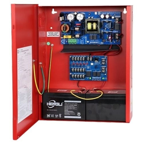 Altronix AL1024ULMR Access Power Distribution Module, PTC Class Outputs, 24VDC at 10A, FAI, 115VAC, BC400 Enclosure, Red