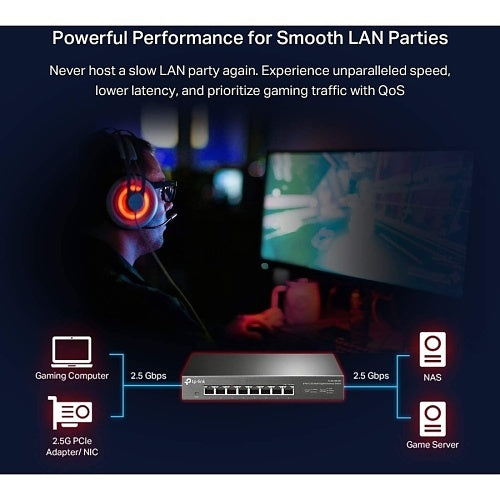 TP-Link TL-SG108-M2 8-Port 2.5G Desktop Switch, Black