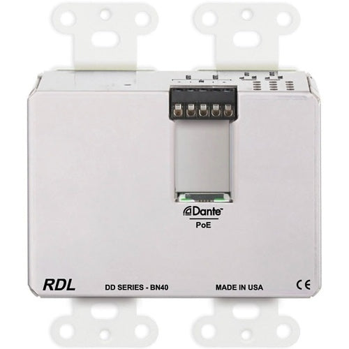 RDL DD-BN40 Wall-Mounted Bi-Directional Mic/Line Dante Interface, x 2