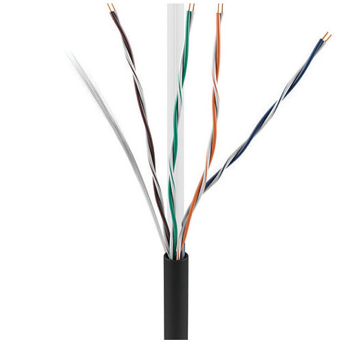 ADI PRO 0E-CMR6BKPR CAT6+ 23/4 Solid BC Cable, Unshielded UTP, Riser CMR, FT4, 1000\' Express Box, Black