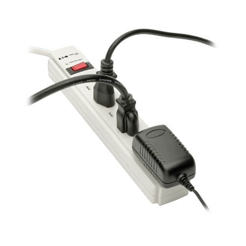 Tripp Lite TLP606 Protect It! 6-Outlet Surge Protector, 6\' Cord, 790 Joules, Diagnostic LED, Light Gray Housing