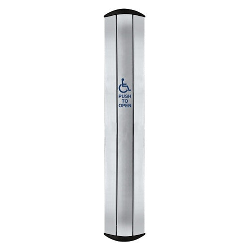 Camden CM-7536SS/4 CM-74/75 Series 36\\" Column Push Plate Switch, Wheelchair Symbol and Push to Open, Stainless Steel, Blue