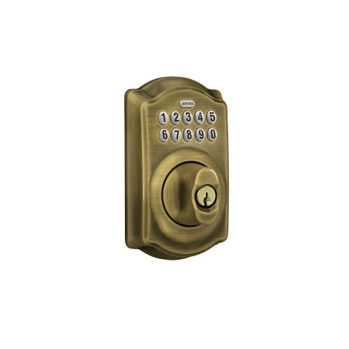 Schlage BE365-CAM-609 Keypad Deadbolt, SmartKey Security, Touch Locking, 2.75\\" x 6.75\\", Satin Nickel
