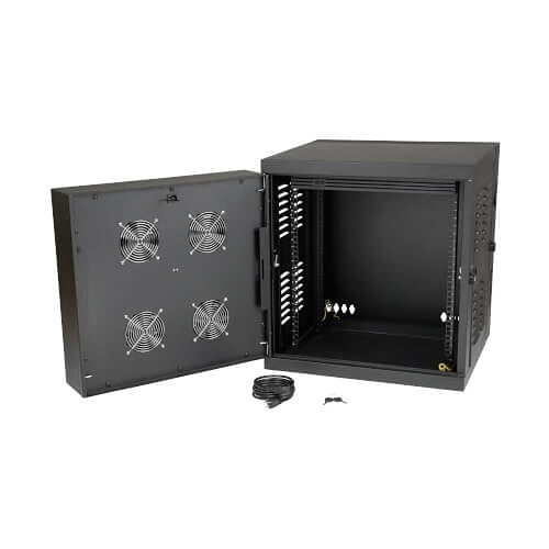 Eaton Tripp Lite SRW12USNEMA SmartRack Switch-Depth Wall Mount Small Rack Enclosure with Hinged Back for Harsh Environments, 20.5\\" (52cm), 200lb (90.7kg), 12U
