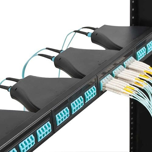 ICC ICFOJATG50 MTP-MTP Plenum Multimode 50/125 (OM3) Type Fiber Optic Patch Cable with 12-Fiber in Aqua