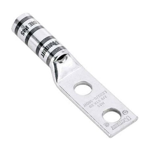 Panduit LCC4-12W-L Compression Connector Lug, 2-Hole, #4-#3AWG, Copper