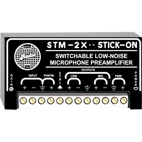 RDL STM-2X Switched Microphone Preamplifier - 35 to 65 dB gain Image of RL-STM2X
