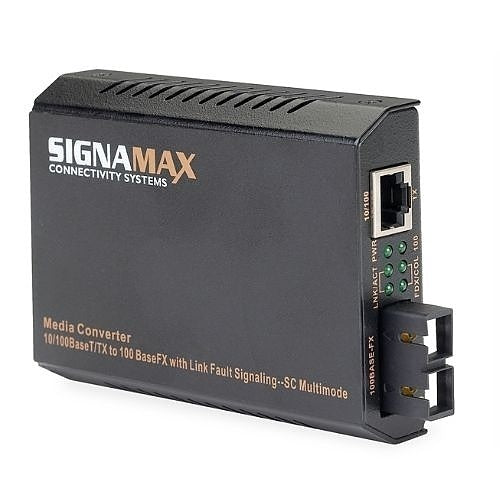 Signamax FO-065-1100LFS 10/100TX to 100FX Media Converter with USB Power Option ST/MM