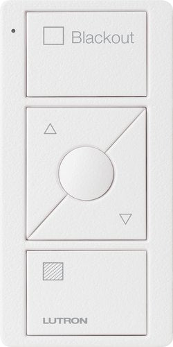 Lutron PJ2-3BRL-TSW-S03 Original 3-Button Pico Smart Remote with Raise / Lower and Preset, with Shade Icons and Text (\\"Blackout\\"), Snow White