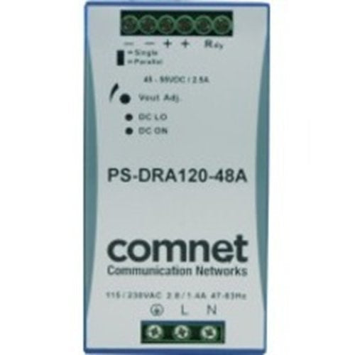 ComNet Industrial DIN Rail Mounting 120 Watt 48 Volt Power Supply Image of C4-PSDRA1204