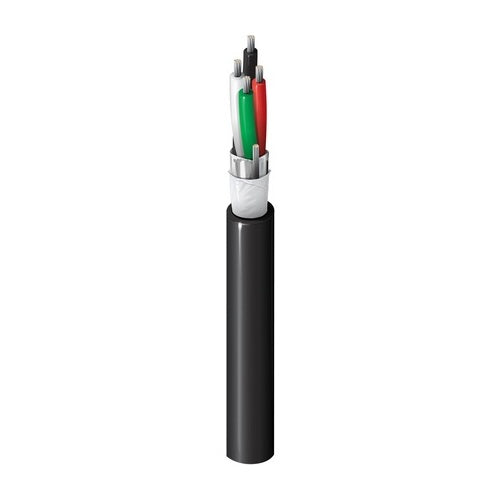 Belden 5502F1 0101000 Security & Sound Cable, 4-Conductor 22 AWG, Shielded, CM Rated, Water-Blocked, PVC Jacket, Black