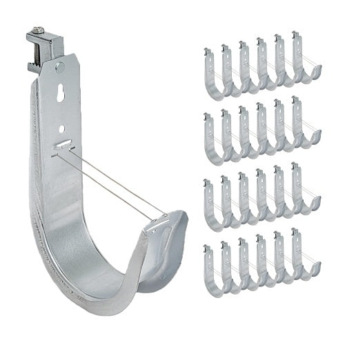 ICC ICCMSJHB55 Beam Clamp J Hook 4\\" with Retainer Clip, Galvanized Steel Cable Management Hooks for Hanging Cable to Beams, Rust-Resistant, EIA and TIA Compliant, 25-Pack