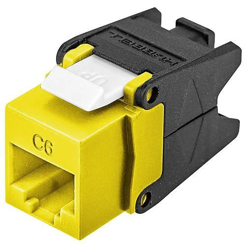 Hubbell HJU6Y24 CAT6 Jack with Cobra-Lock Termination, 24-Pack, Yellow Image of 40-HJU6Y24