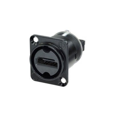 NEUTRIK NAHDMI-W-B HDMI Feedthrough Adapter, D-Shape Housing, IP65 Rated, Black