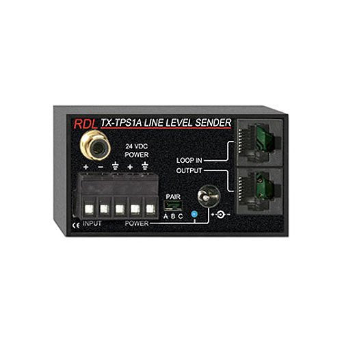 RDL TX-TPS1A Active Single-Pair Sender, Twisted Pair Format-A, Balanced Line Input Image of RL-TXTPS1A
