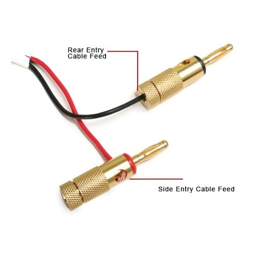 Binary BC-BANANA Gold Plated Banana Plugs, 20-Pair, Black/Red