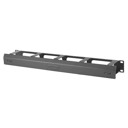 Hubbell HS13C H-Series 1U Horizontal Cable Manager with Cover, 3\\" Extension, Black