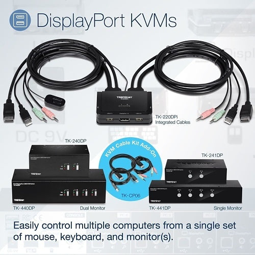 TRENDnet TK-241DP 2-Port DisplayPort KVM Switch