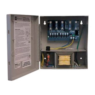Altronix ALTV244UL3 CCTV Power Supply with 4 Fused Outputs, 24/28VAC at 3.5A, 115VAC, BC100 Enclosure, Includes 3-Wire Line Cord Image of AX-AL244UL3