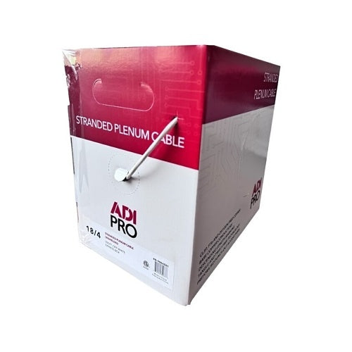 ADI PRO RN-9004501 18/4 Stranded Plenum CMP Cable, CL3P, 500\' Express Box, Off White