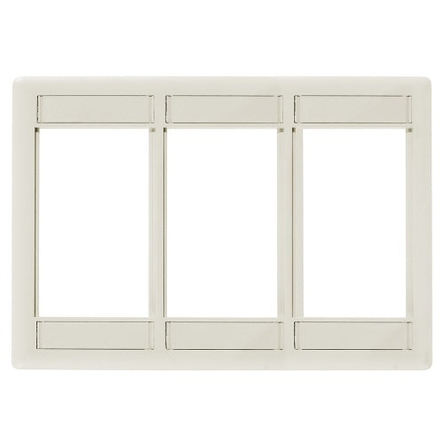 Hubbell IMF3OW iSTATION 3-Gang Front Loading Module Frame, 3-Unit, Office White