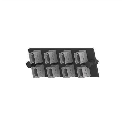 Panduit FAPH0812CGMPO Fiber Adapter Panel, 8 Key-Up / Key-Up MPOs, Type B, Horizontal, Charcoal Gray