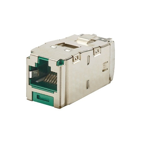 Panduit CJS6X88TGGRY Mini-Com STP RJ45 Cat6A TG Jack Module, Green